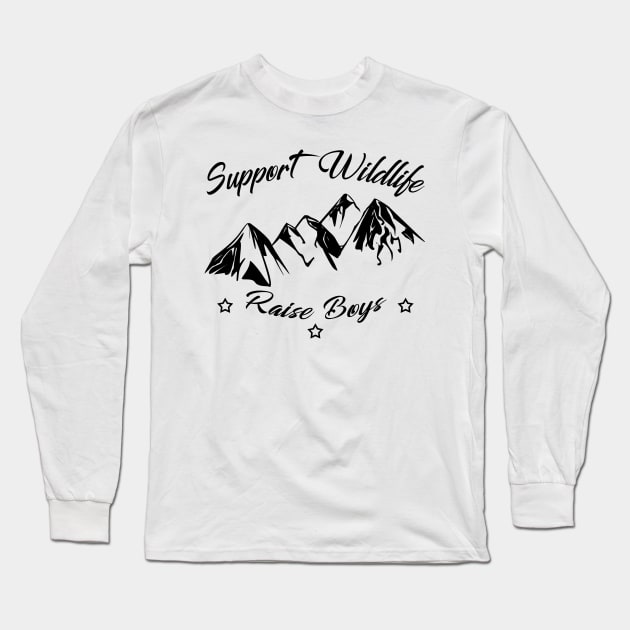 Support Wildlife Raise Boys Long Sleeve T-Shirt by irenelopezz